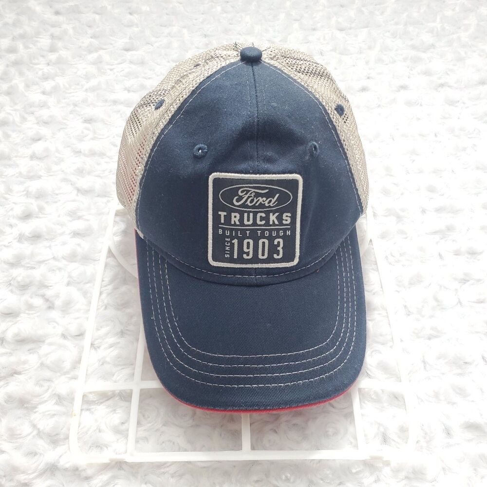 Buck Wear Ford Trucks Built Tough Since 1903 Trucker Hat Mens OS Blue Mesh Back